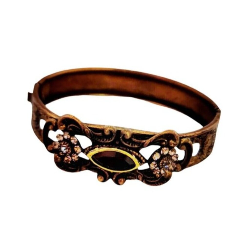 Vintage Glass Decorative Bangle Bracelet (A5232)